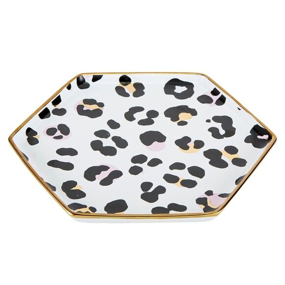 Cappuccino Cup & Saucer Set Hexagon 6 oz Black  Pink Gold Ceramic 'REBEL' NEW - Picture 2 of 4